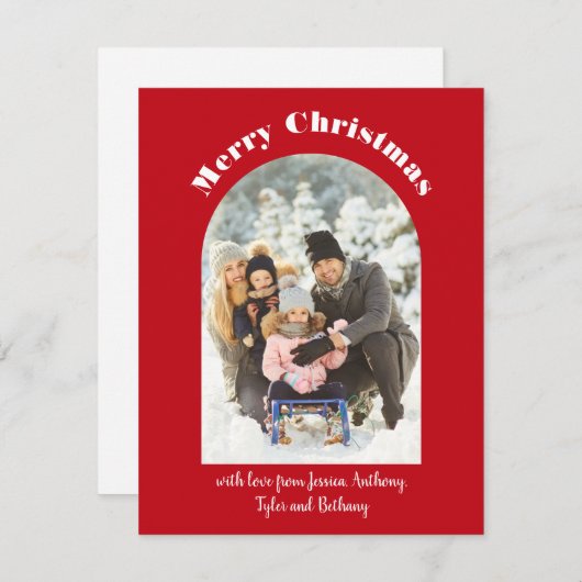 Carte de vacances en forme d'arc (Devant / Derrière)