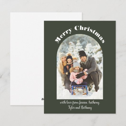 Carte de vacances en forme d'arc (Devant / Derrière)