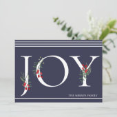 Carte de vacances en hiver Botanical Adorned Joy F (Debout devant)