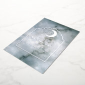 Carte de vacances en marbre argenté Eid Mubarak (Rotation)