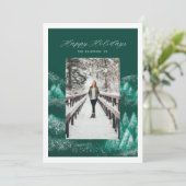 carte de vacances en montagne de pin gelé (Debout devant)