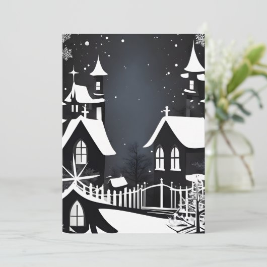 Carte de vacances en noir et blanc (Debout devant)