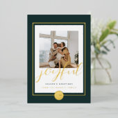 Carte de vacances en or élégante et joyeuse avec p (Debout devant)