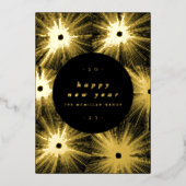 Carte de vacances en or métallisé avec explosions  (Recto)