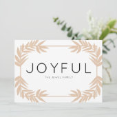 Carte de vacances en papier Feuille joyeux (Debout devant)