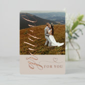 Carte de vacances en papier métallisé de mariage (Debout devant)