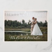 Carte de vacances en papier métallisé élégante 'Me (Recto)