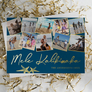 Carte de vacances en papier métallisé Mele Kalikim
