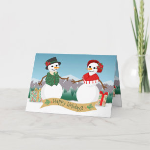Carte de vacances en papier Snowmen