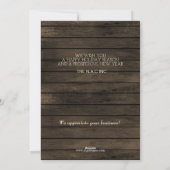 carte de vacances en pin rustique (Dos)