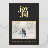 carte de vacances en relief moderne noire joyeuse  (Recto)