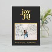 carte de vacances en relief moderne noire joyeuse  (Debout devant)