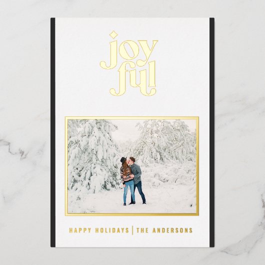 carte de vacances en relief moderne noire joyeuse  (Recto)