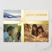 Carte de vacances en ruban de papier métallisé or  (Recto)