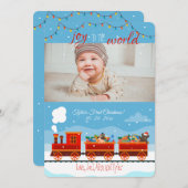 Carte de vacances en train de jouets de Noël (Devant / Derrière)