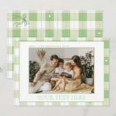 Carte de vacances En vichy Green Plaid (Devant / Derrière)