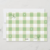 Carte de vacances En vichy Green Plaid (Dos)