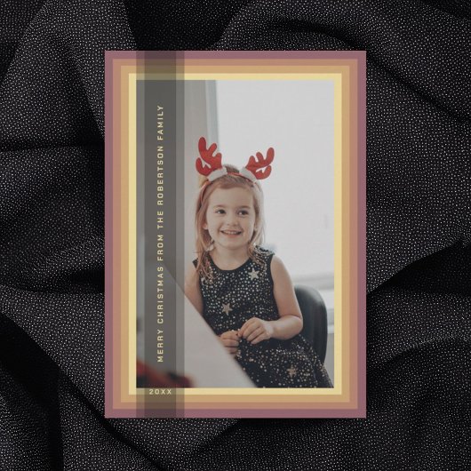 Carte de vacances encadrée en or