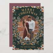 Carte de vacances encadrée en or foncé (Devant / Derrière)