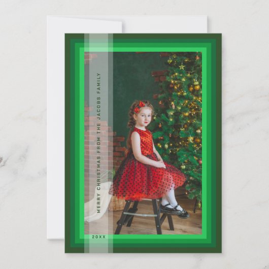 Carte de vacances encadrée verte (Devant)