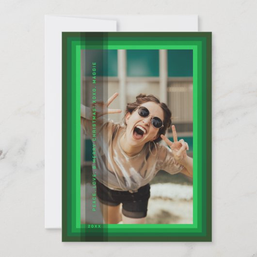 Carte de vacances encadrée verte (Devant)