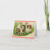 Carte de vacances enfantine Gnome dans l'oeuf (Devant)