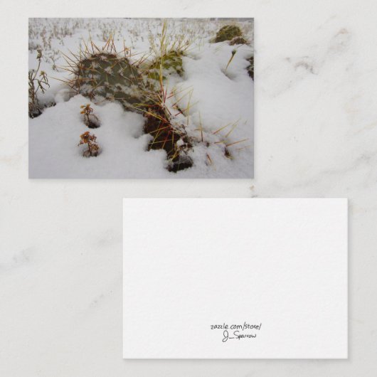 carte de vacances enneigée cactus (Devant / Derrière)