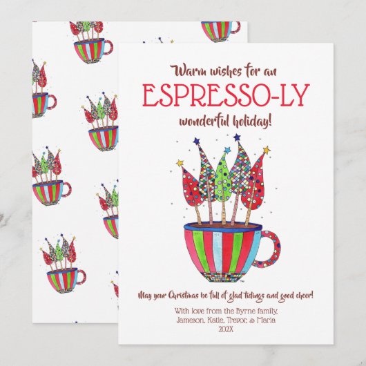 Carte de vacances Espresso Disco Christmas Trees (Devant / Derrière)