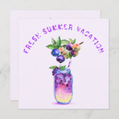 Carte de vacances été Blueberry Cool Boire (Devant / Derrière)