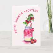 Carte de vacances été Boisson de cerise fraîche (Devant)
