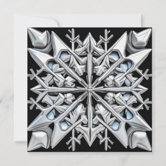 Carte de vacances étonnante "Argent" Snowflake (Devant)