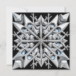 Carte de vacances étonnante "Argent" Snowflake