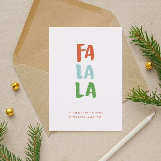 Carte de vacances Fa La La White