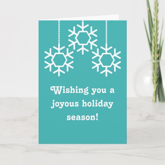 Carte de vacances Falling Snowflakes, Turquoise (Devant)