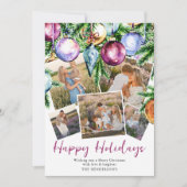 Carte de vacances familiale avec des boules de Noë (Devant)