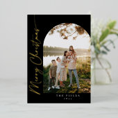 Carte de vacances familiale de Noël à motif de feu (Debout devant)