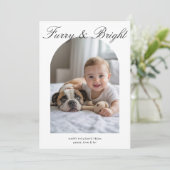 Carte de vacances familiale douillette Furry & Bri (Debout devant)