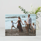 Carte de vacances familiale simple et élégante ave (Debout devant)