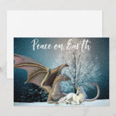 Carte de vacances fantaisiste de dragon licorne Pa (Devant / Derrière)