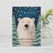 Carte de vacances fantaisiste d'ours polaire (Debout devant)