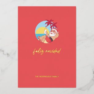 Carte de vacances Feliz Navidad Père Noël