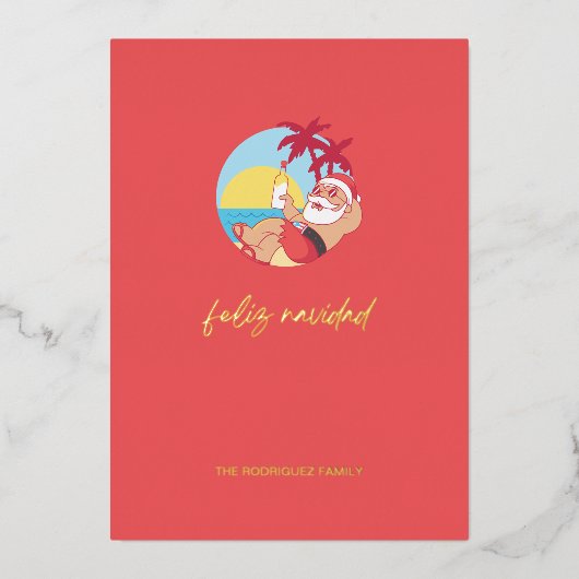 Carte de vacances Feliz Navidad Père Noël (Recto)