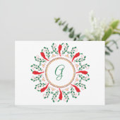 Carte de vacances Feliz Navidad Red Chile Pepper (Debout devant)