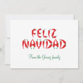 Carte de vacances Feliz Navidad Red Chile Pepper (Dos)