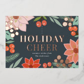 Carte de vacances Festitia Poinsettia Berry Navy F (Recto)