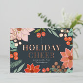 Carte de vacances Festitia Poinsettia Berry Navy F (Debout devant)