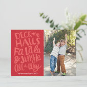 Carte de vacances festive Fa la la à plat (Debout devant)