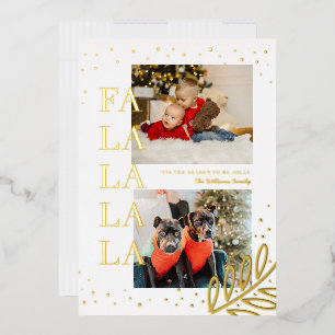 Carte de vacances festive FaLaLaLaLa Noël en papie