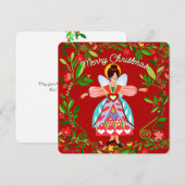 Carte de vacances festive moderne avec ange folk p (Devant / Derrière)