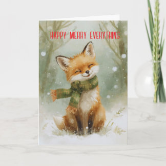 Carte de vacances festive renard de la forêt